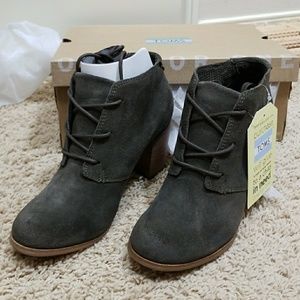 TOM'S Lunata Lace Up Tarmac Olive Boots